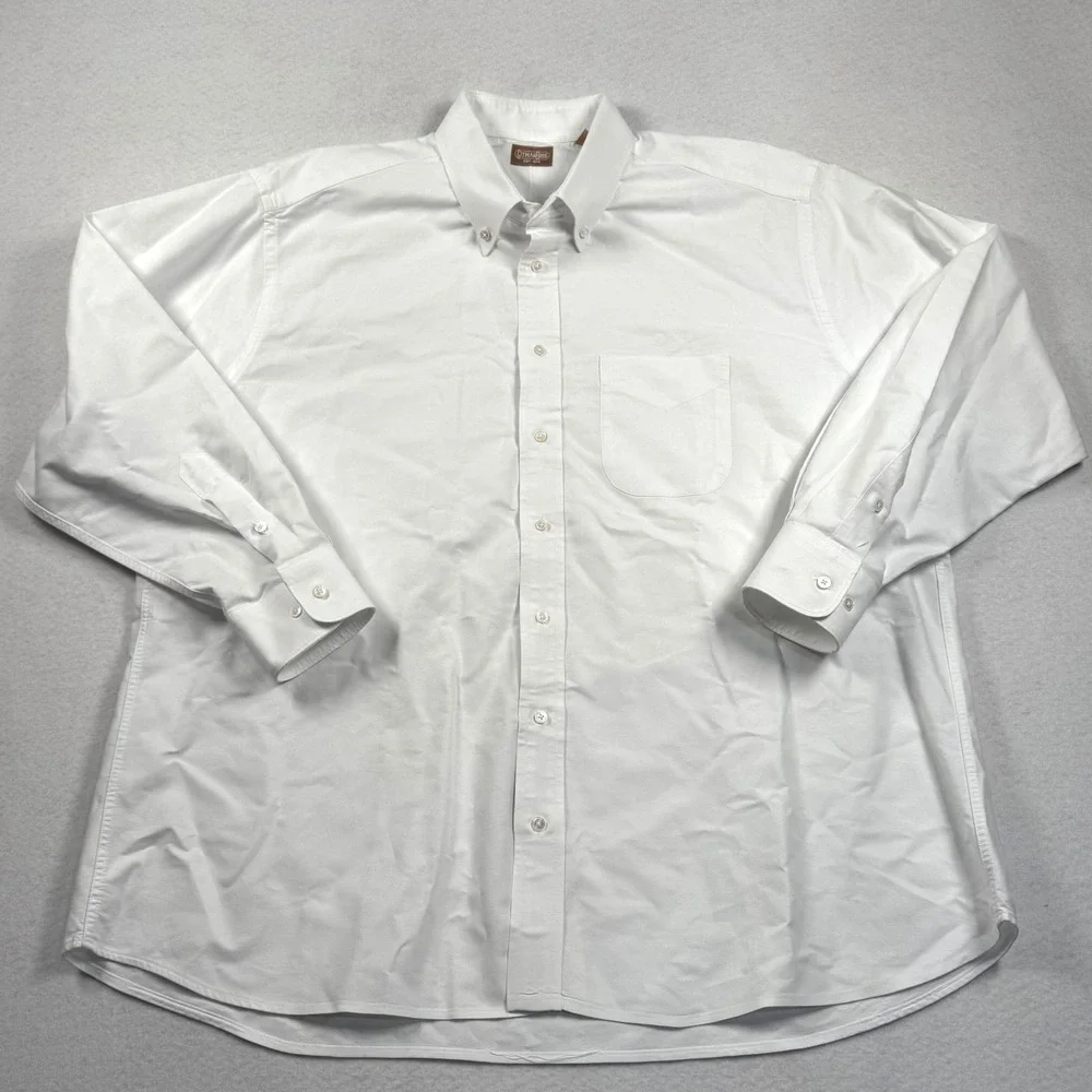 Gitman Bros Button Down Shirt Mens 18 35 White Oxford Cloth Made in USA Vintage
